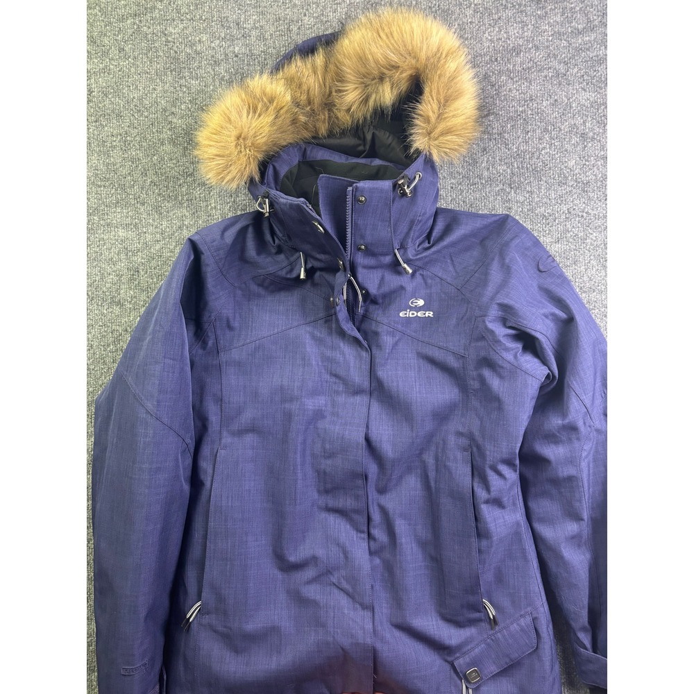Eider Ski Jacket Womens 8 Purple Defender‎ 2LS Hooded Faux Fur Trim Parka